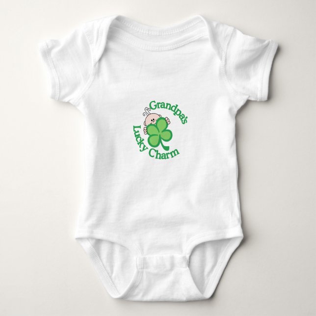 Grandpa's Lucky Charm Baby Bodysuit (Front)