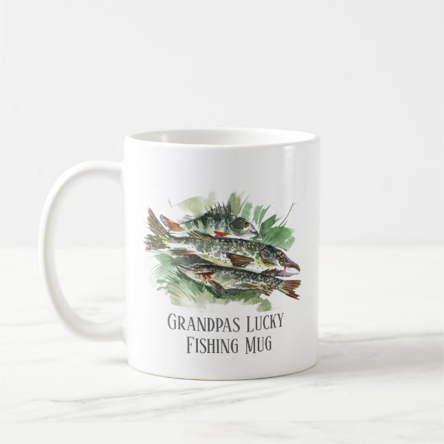 Grandpas Lucky Fishing Mug | Pike and Perch (Left)