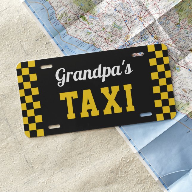 Grandpa's Taxi | Custom Grandfather Nickname License Plate (In Situ)