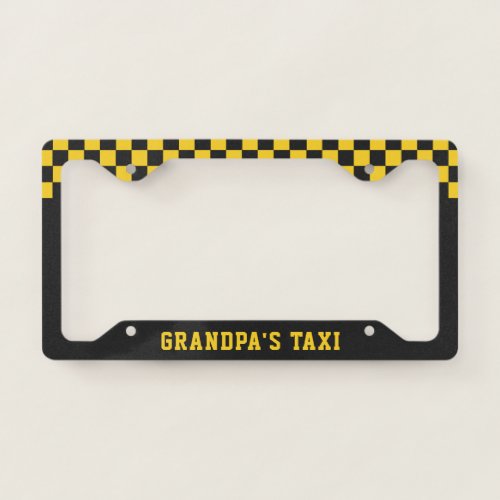 Grandpas Taxi  Funny Custom Grandfather Nickname License Plate Frame
