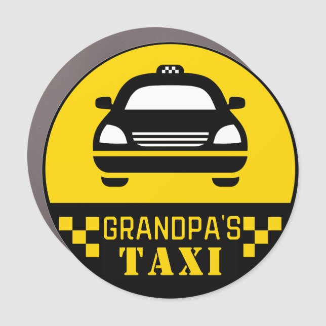 Grandpa's Taxi, funny driver humor sticker Car Magnet (Front)