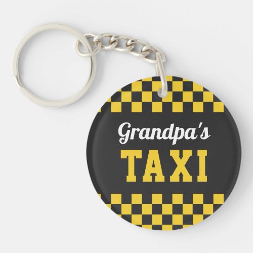 Grandpas Taxi  Funny Grandfather Nickname Photo Keychain