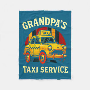 Grandpa's Taxi Service - Funny Cab Driver Quote Fleece Blanket