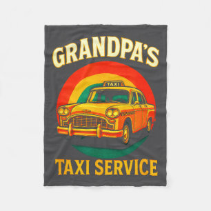 Grandpa's Taxi Service - Funny Driver Lover  Fleece Blanket
