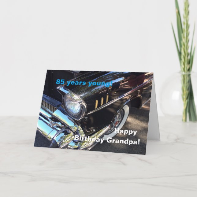 Grandpa's vintage car- 85th birthday card (Front)