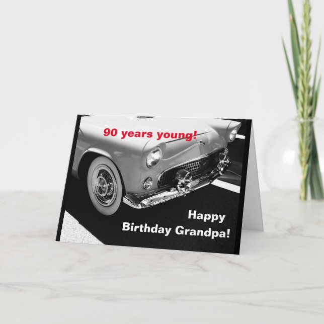Grandpa's vintage car- 90th birthday card (Front)