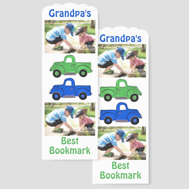 Grandpa's Vintage Truck KIDS PHOTO  Bookmarks (Front & Back)