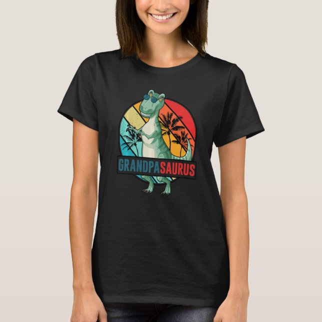 Grandpasaurus Dinosaur Grandpa Saurus Family Match T-Shirt (Front)