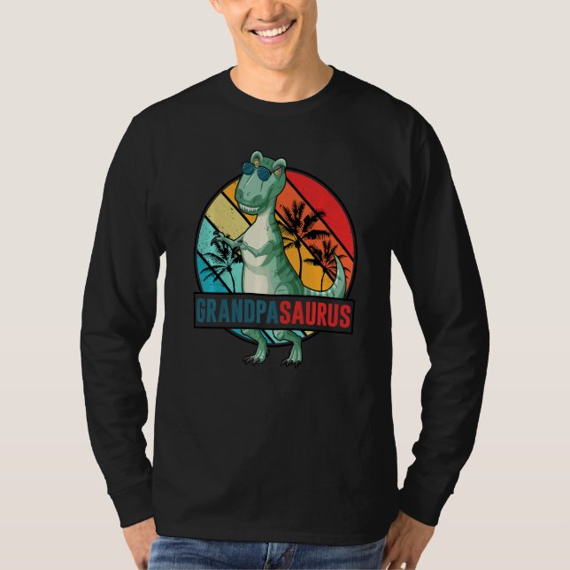 Grandpasaurus Dinosaur Grandpa Saurus Family Match T-Shirt (Front)