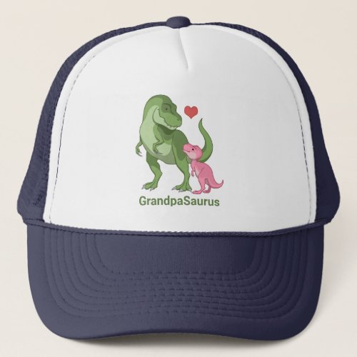 GrandpaSaurus Green T_Rex  Baby Girl Dinosaurs Trucker Hat