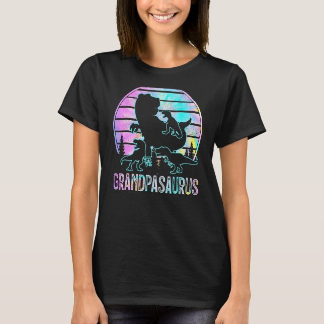 Grandpasaurus Retro Grandpa Saurus Dinosaur Kid Fa T-Shirt (Front)