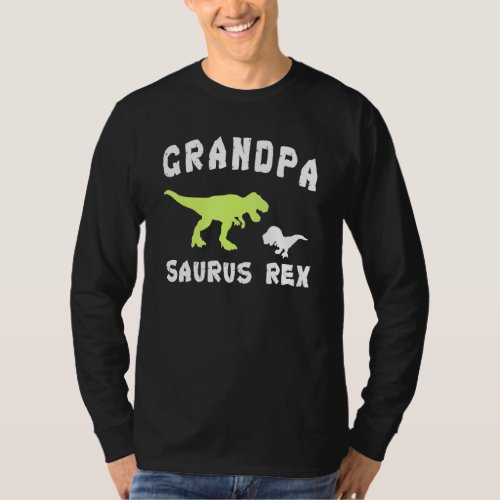 Grandpasaurus Rex 2 Kids Sunset For Fathers Day T_Shirt