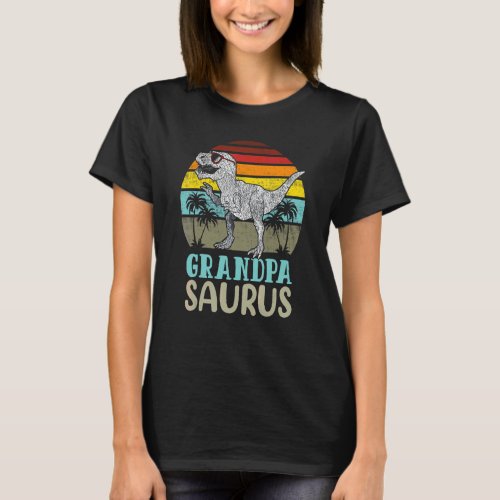 Grandpasaurus Rex Dinosaur Grandpa Saurus Family T_Shirt