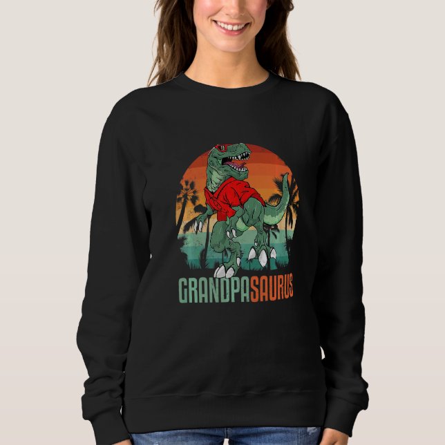 Grandpasaurus Rex Grandpa Saurus Dinosaur Sunglass Sweatshirt (Front)