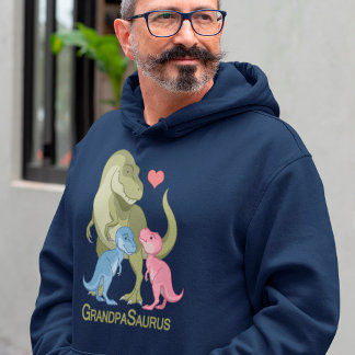 GrandpaSaurus T-Rex & Baby Boy Girl Dinosaurs Hoodie