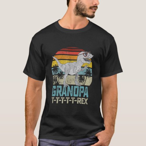 GrandpaSaurus T Rex Dinosaur Fathers Day T_Shirt