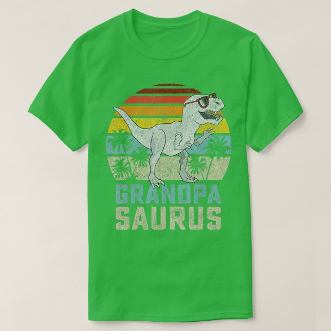 Grandpasaurus T Rex Dinosaur Grandpa Saurus Family T-Shirt (Design Front)