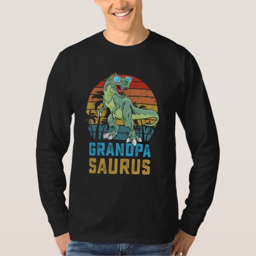 Grandpasaurus T Rex Dinosaur Grandpa Saurus Family T_Shirt