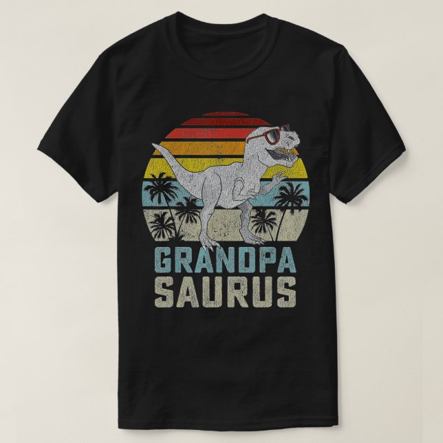 Grandpasaurus T Rex Dinosaur Grandpa Saurus Family T-Shirt (Design Front)