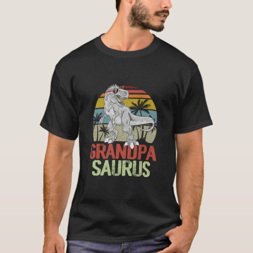 Grandpasaurus T Rex Dinosaur Grandpa Saurus Family T_Shirt