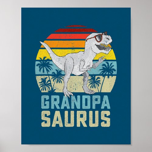 Grandpasaurus T Rex Dinosaur Grandpa Saurus Poster