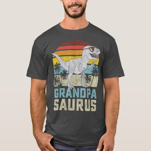 Grandpasaurus T Rex Dinosaur Grandpa Saurus T_Shirt