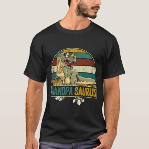Grandpasaurus T Rex Dinosaur Grandpa Saurus T_Shirt