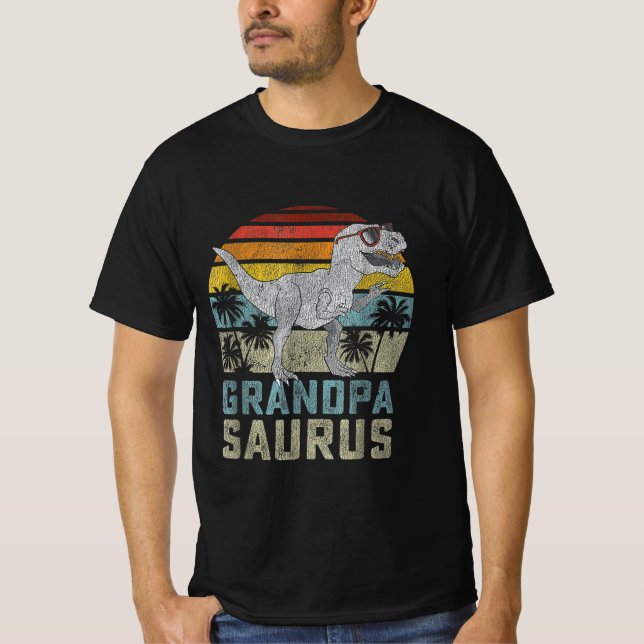 Grandpasaurus T Rex Dinosaur Grandpa Saurus T-Shirt (Front)