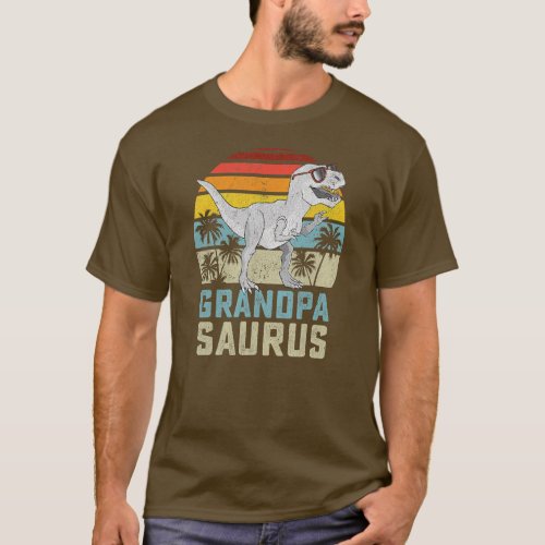 Grandpasaurus T Rex Dinosaur Grandpa Saurus T_Shirt
