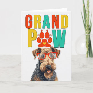 GrandPAW Airedale GrandDOG Grandparents Day Holiday Card