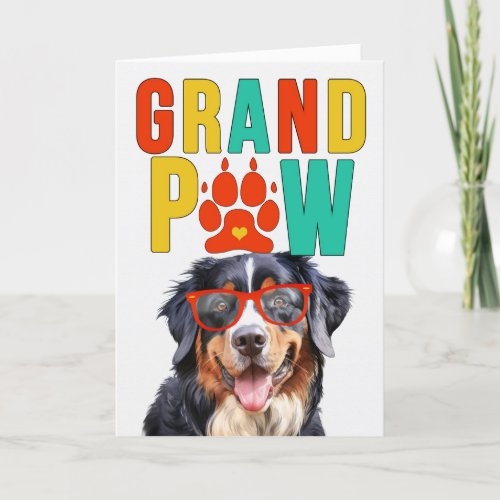GrandPAW Bernese Mountain Dog Grandparents Day Holiday Card