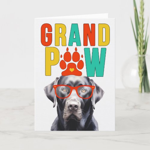 GrandPAW Black Labrador GrandDOG Grandparents Day Holiday Card