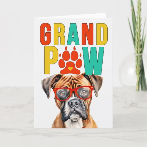 GrandPAW Boxer Dog GrandDOG Grandparents Day Holiday Card