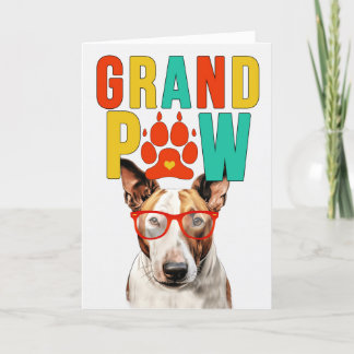 GrandPAW Bull Terrier GrandDOG Grandparents Day Holiday Card