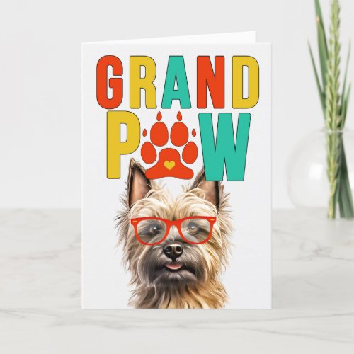 GrandPAW Cairn Terrier GrandDOG Grandparents Day Holiday Card