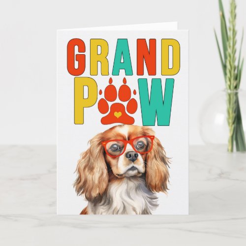 GrandPAW Cavalier King GrandDOG Grandparents Day Holiday Card