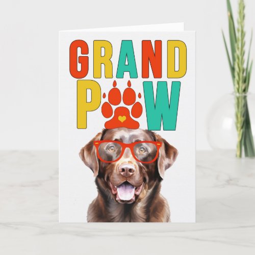 GrandPAW Chocolate Lab GrandDOG Grandparents Day Holiday Card