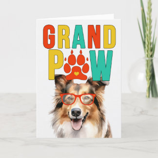 GrandPAW Collie GrandDOG Grandparents Day Holiday Card