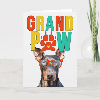 GrandPAW Doberman GrandDOG Grandparents Day Holiday Card