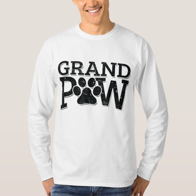 Grandpaw Dog Grandpa Grand Paw Gifts Men Dad Fathe T-Shirt (Front)