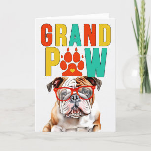 GrandPAW English Bulldog GrandDOG Grandparents Day Holiday Card
