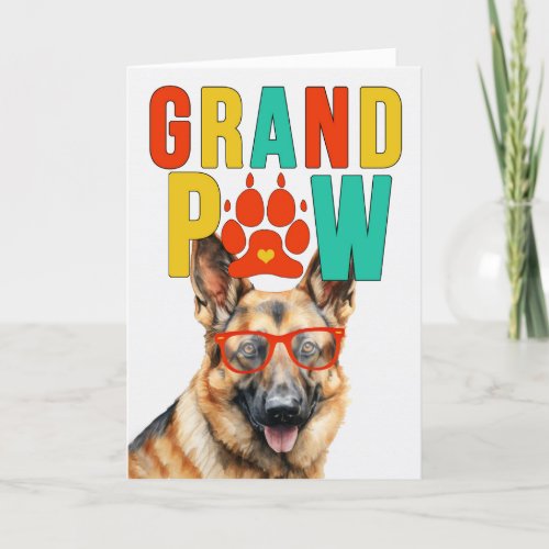 GrandPAW German Shepherd GrandDOG Grandparents Day Holiday Card