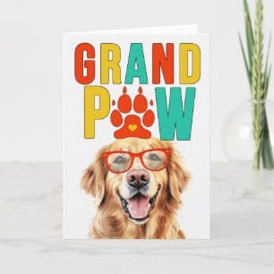 GrandPAW Golden Retriever GrandDOG Grandparent Day Holiday Card