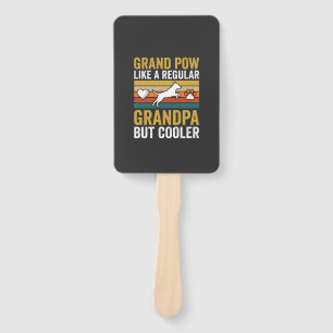 Grandpaw Grandpa Dog Lover Retro Hand Fan