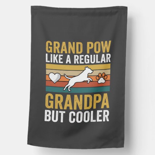 Grandpaw Grandpa Dog Lover Retro House Flag