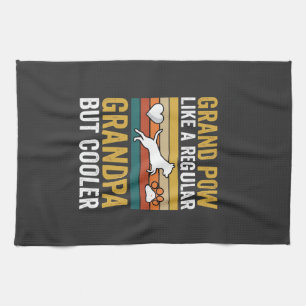 Grandpaw Grandpa Dog Lover Retro Kitchen Towel