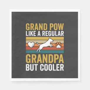Grandpaw Grandpa Dog Lover Retro Napkins