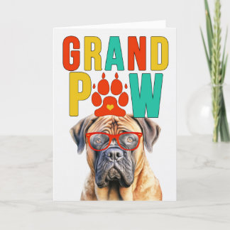 GrandPAW Mastiff GrandDOG Grandparents Day Holiday Card