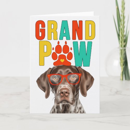 GrandPAW Pointer GrandDOG Grandparents Day Holiday Card