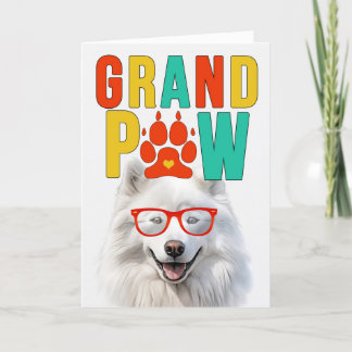 GrandPAW Samoyed GrandDOG Grandparents Day Holiday Card